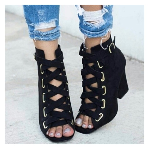 New Arrival- Vegan Suede Ankle Booties, Heels - Picture 8 of 8